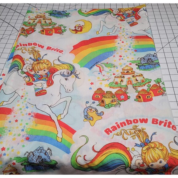 Rainbow Brite Flat and Fitted Sheets | Vintage 1980s Kids Cartoon Sheets - Picture 1 of 9